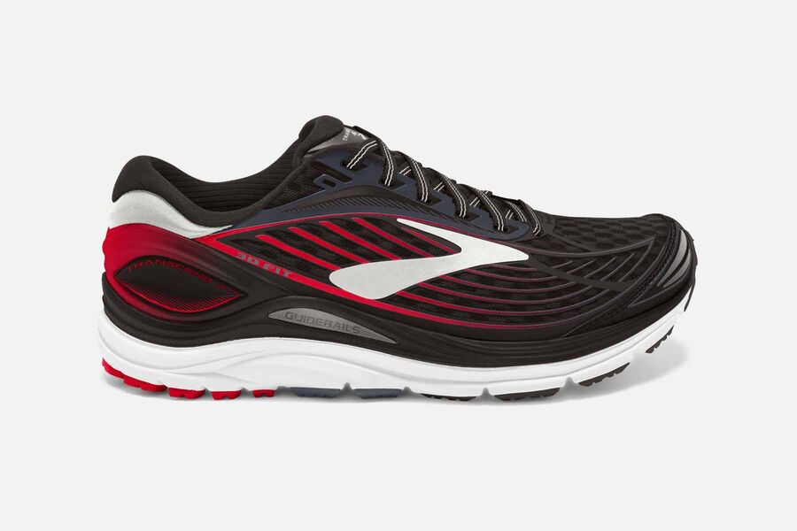 Brooks Transcend 4 Mens Australia - Road Running Shoes - Black/Red (81-DIRWH)